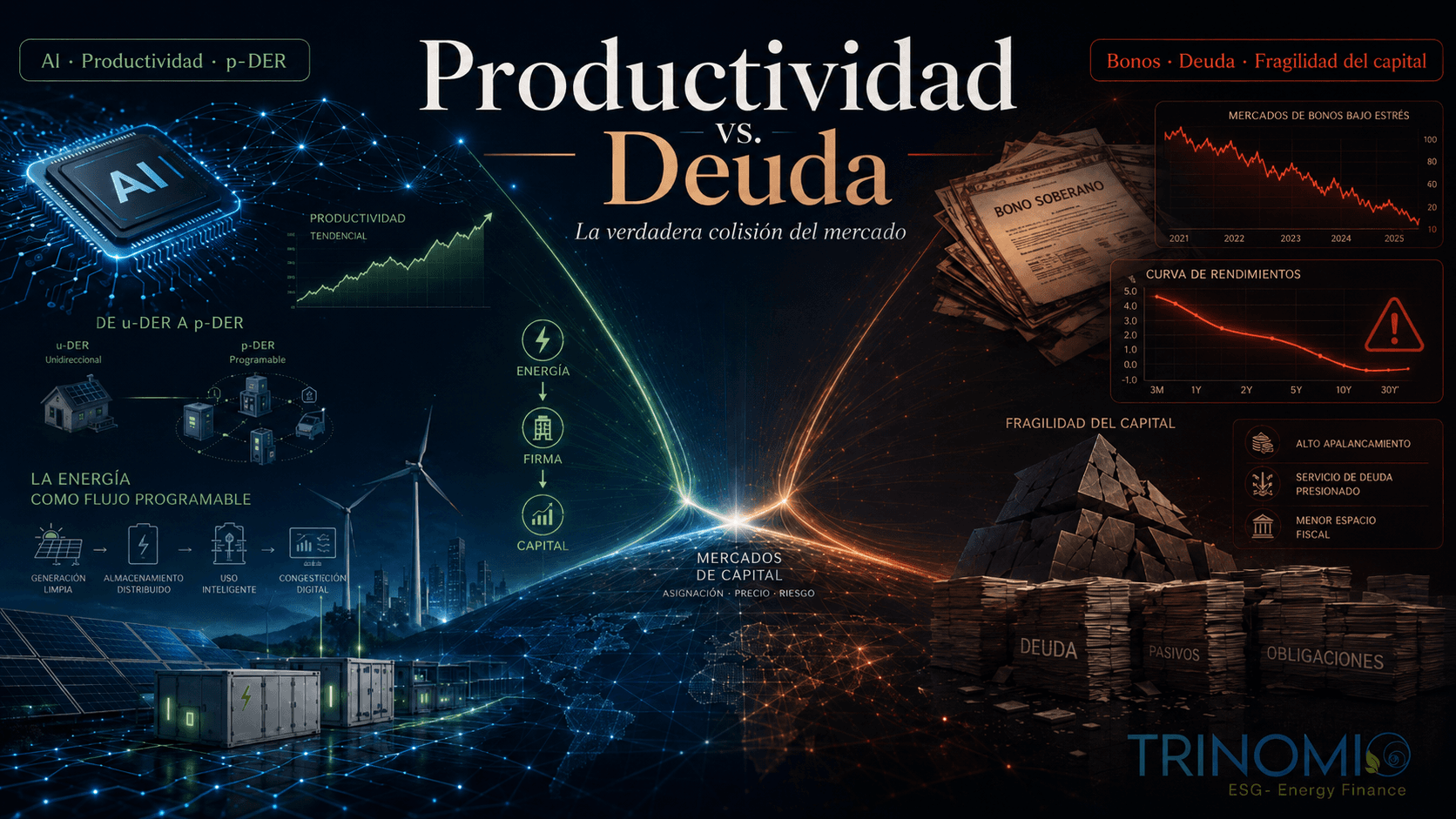 Portada del insight: La verdadera colisión del mercado no es bonos vs AI